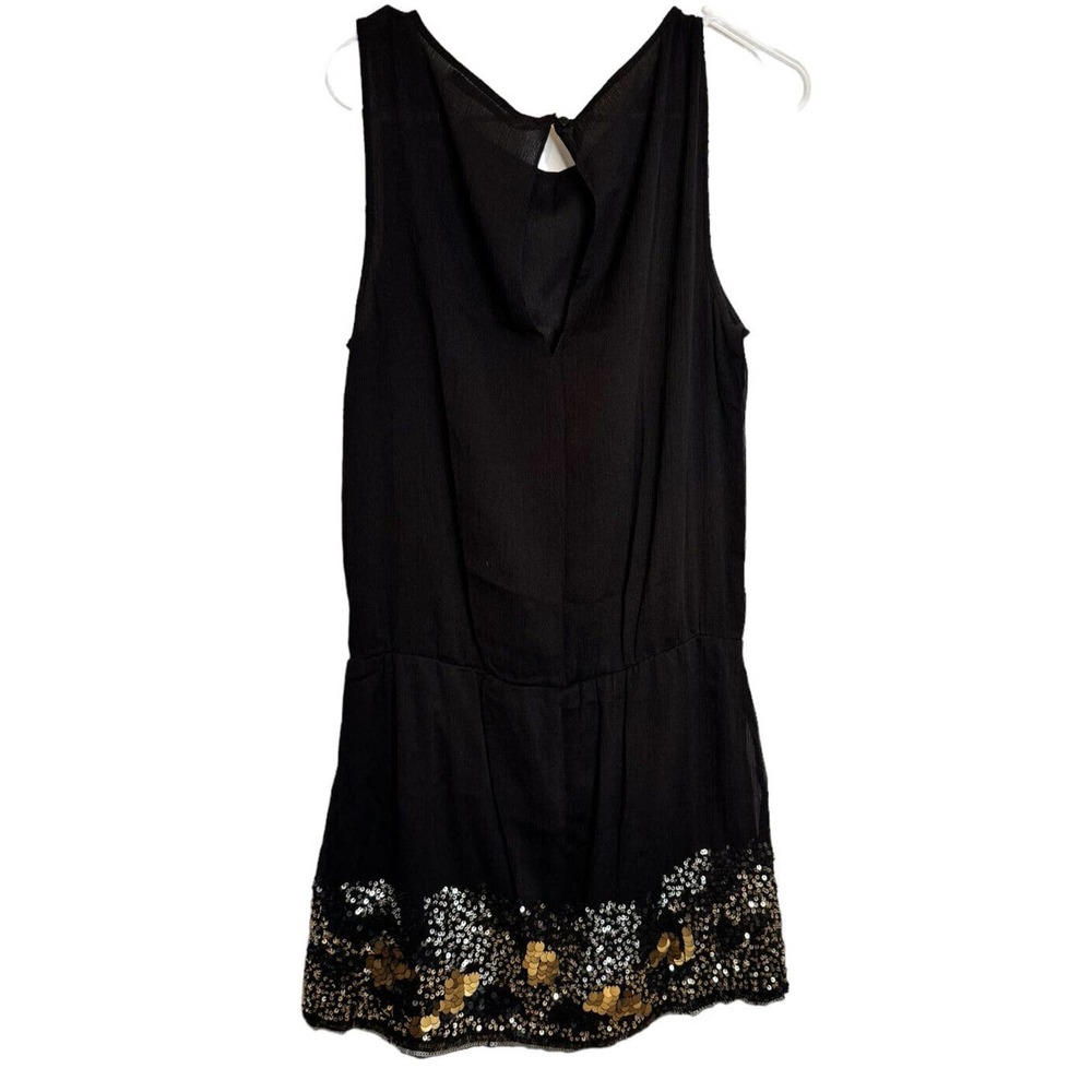 Zara Trafaluc Women's Textured Black Mini Sequin Dress Sleeveless Size Medium